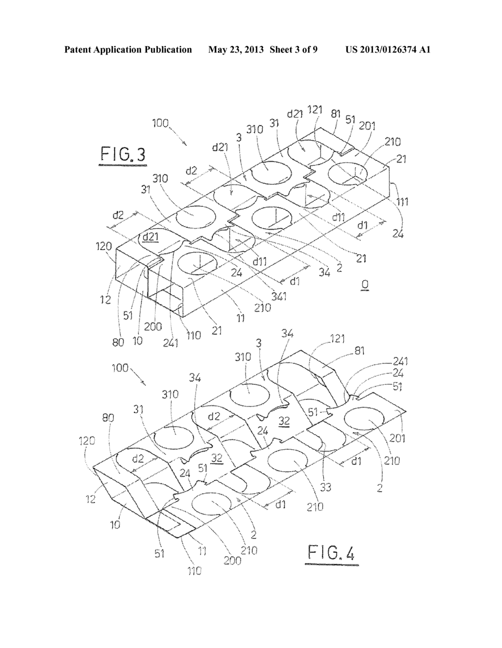 Cardboard Container For Bottles And A Blank For Obtaining The Container - diagram, schematic, and image 04