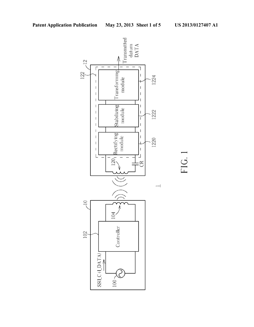 Wireless Charging System and Related Method for Transmitting Data - diagram, schematic, and image 02