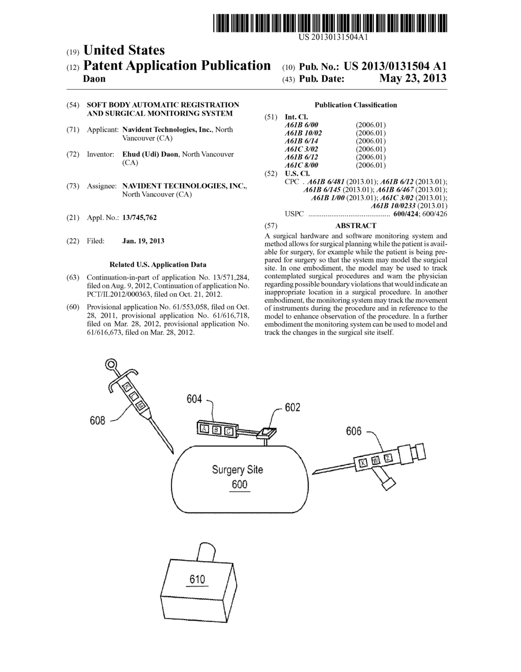 SOFT BODY AUTOMATIC REGISTRATION AND SURGICAL MONITORING SYSTEM - diagram, schematic, and image 01