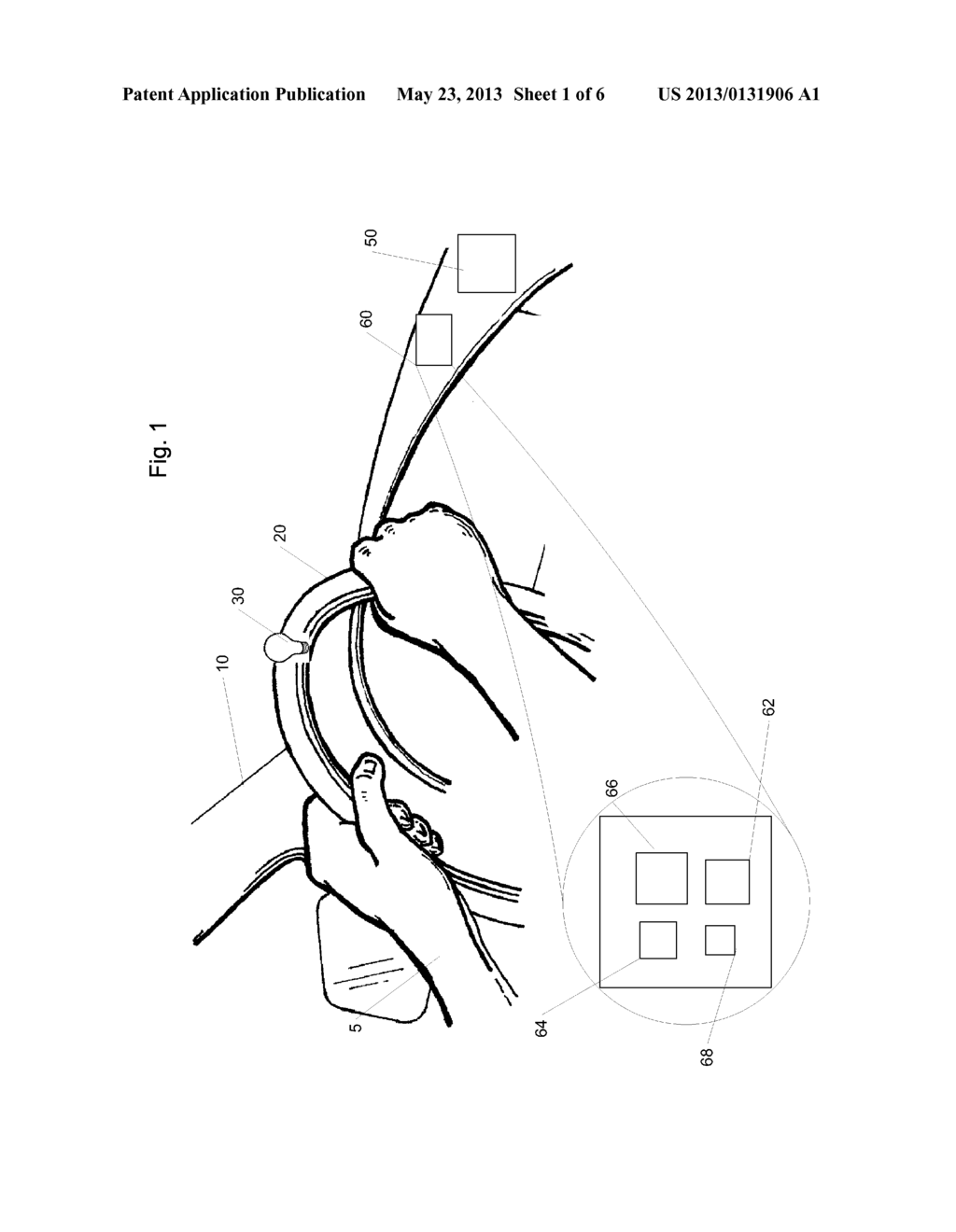 STEERING WHEEL DEVICE FOR INDICATING REQUIRED SUPERVISORY CONTROL OF A     VEHICLE AND METHOD FOR USE - diagram, schematic, and image 02