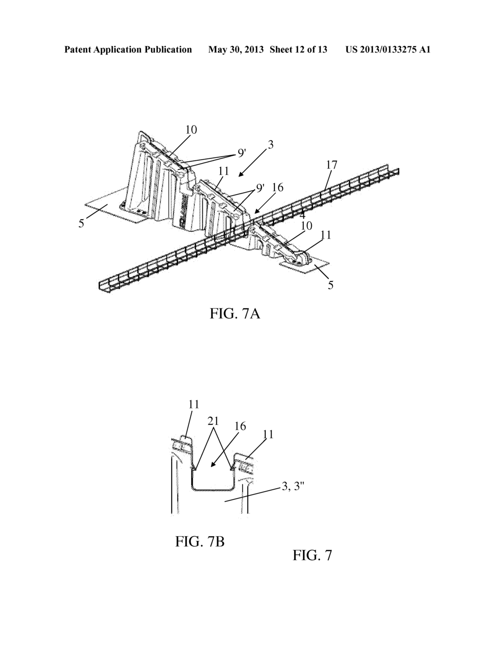 DEVICE FOR SUPPORTING AND ATTACHING PANELS OR THE LIKE, AND ROOF SYSTEM     COMPRISING SUCH A DEVICE - diagram, schematic, and image 13