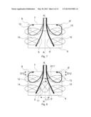 PROCESS AND APPARATUS FOR CONTROLLING THE FLOWS OF LIQUID METAL IN A     CRYSTALLIZER FOR THE CONTINUOUS CASTING OF THIN FLAT SLABS diagram and image