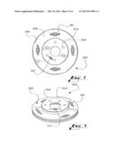 BRAKE ROTORS HAVING A CUSTOM DESIGNER FEATURE AND METHODS FOR FORMING THE     SAME diagram and image