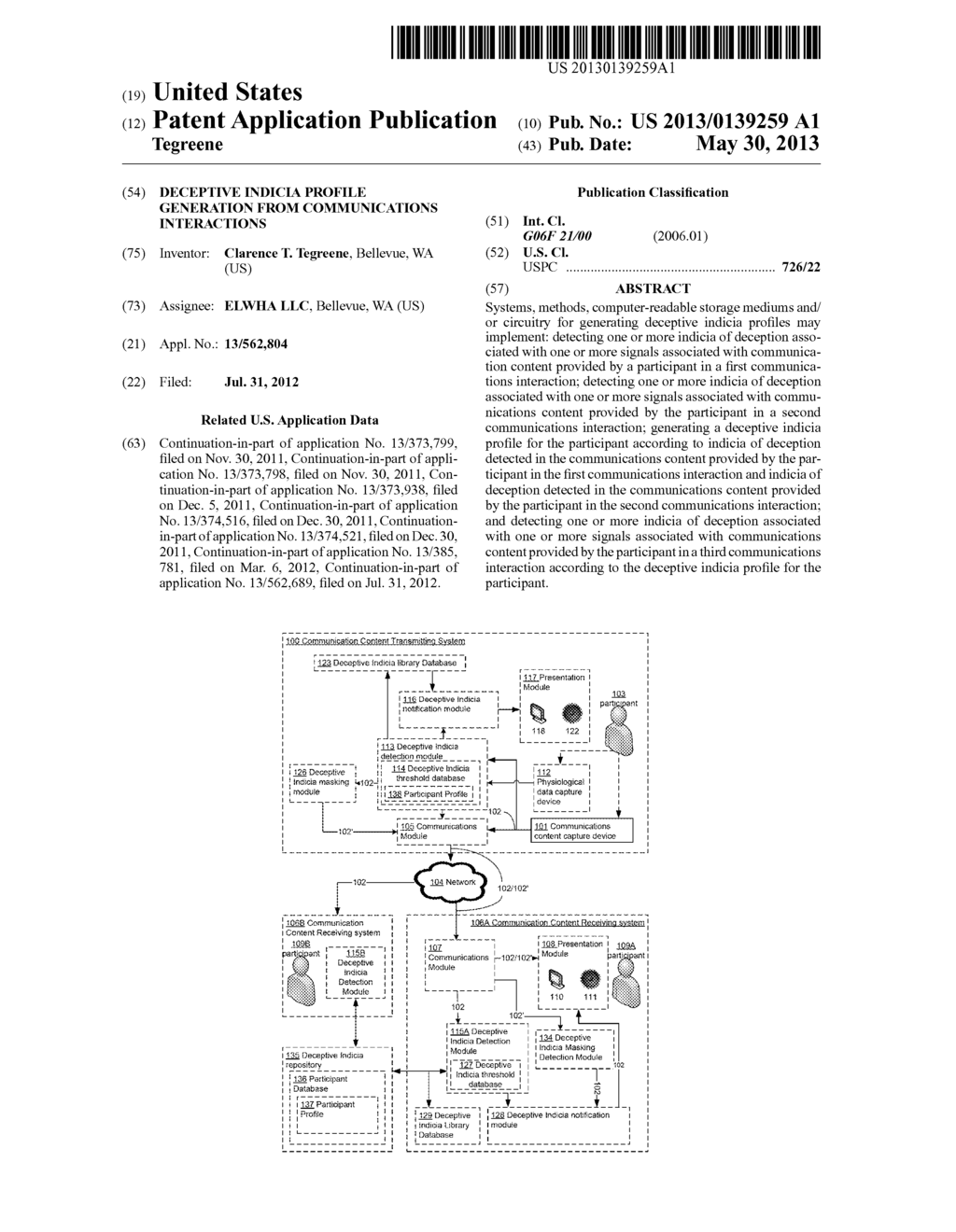 DECEPTIVE INDICIA PROFILE GENERATION FROM COMMUNICATIONS INTERACTIONS - diagram, schematic, and image 01