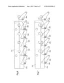 DISPOSITIF DE TRANSFERT D ARTICLES ENTRE DES MACHINES A DEPLACEMENT     INTERMITTENT ET A DEPLACEMENT CONTINU DES ARTICLES ET INSTALLATION DE     CONDITIONNEMENT CORRESPONDANTE diagram and image