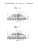 MULTI-CHIP PACKAGE HAVING A STACKED PLURALITY OF DIFFERENT SIZED     SEMICONDUCTOR CHIPS, AND METHOD OF MANUFACTURING THE SAME diagram and image