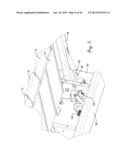 HARVESTING HEADER WITH A FLEXIBLE CUTTERBAR AND TILT ARM FOR CUTTERBAR     DRIVE diagram and image