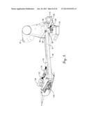 HARVESTING HEADER WITH A FLEXIBLE CUTTERBAR AND TILT ARM FOR CUTTERBAR     DRIVE diagram and image