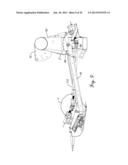 HARVESTING HEADER WITH A FLEXIBLE CUTTERBAR AND TILT ARM FOR CUTTERBAR     DRIVE diagram and image