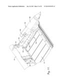 HARVESTING HEADER WITH A FLEXIBLE CUTTERBAR AND TILT ARM FOR CUTTERBAR     DRIVE diagram and image