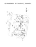 HARVESTING HEADER WITH A FLEXIBLE CUTTERBAR AND TILT ARM FOR CUTTERBAR     DRIVE diagram and image