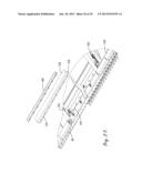 HARVESTING HEADER WITH A FLEXIBLE CUTTERBAR AND TILT ARM FOR CUTTERBAR     DRIVE diagram and image