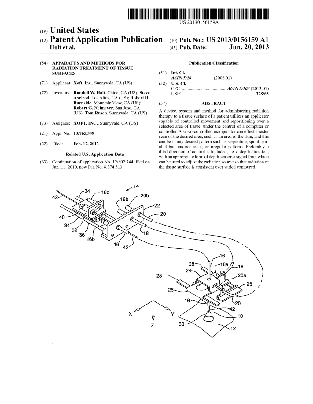 APPARATUS AND METHODS FOR RADIATION TREATMENT OF TISSUE SURFACES - diagram, schematic, and image 01