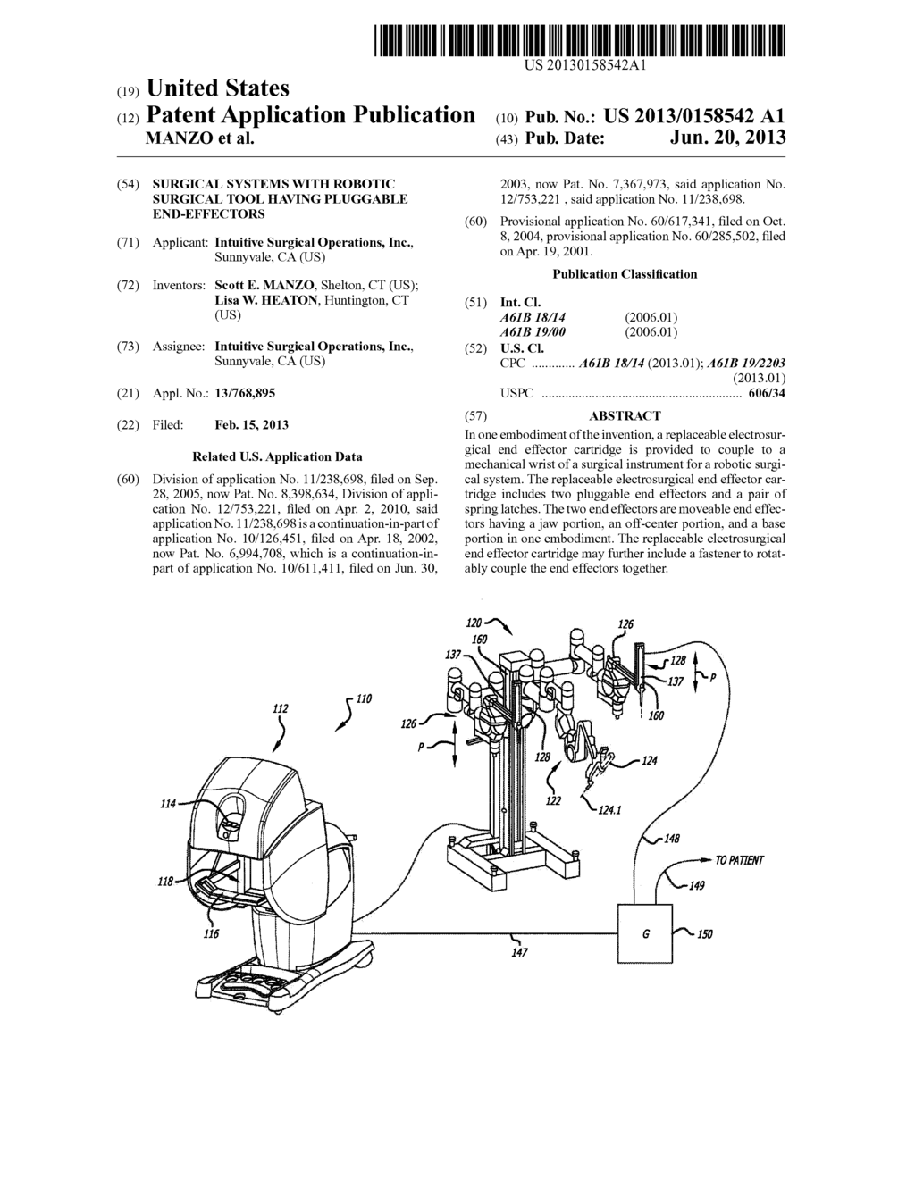 SURGICAL SYSTEMS WITH ROBOTIC SURGICAL TOOL HAVING PLUGGABLE END-EFFECTORS - diagram, schematic, and image 01