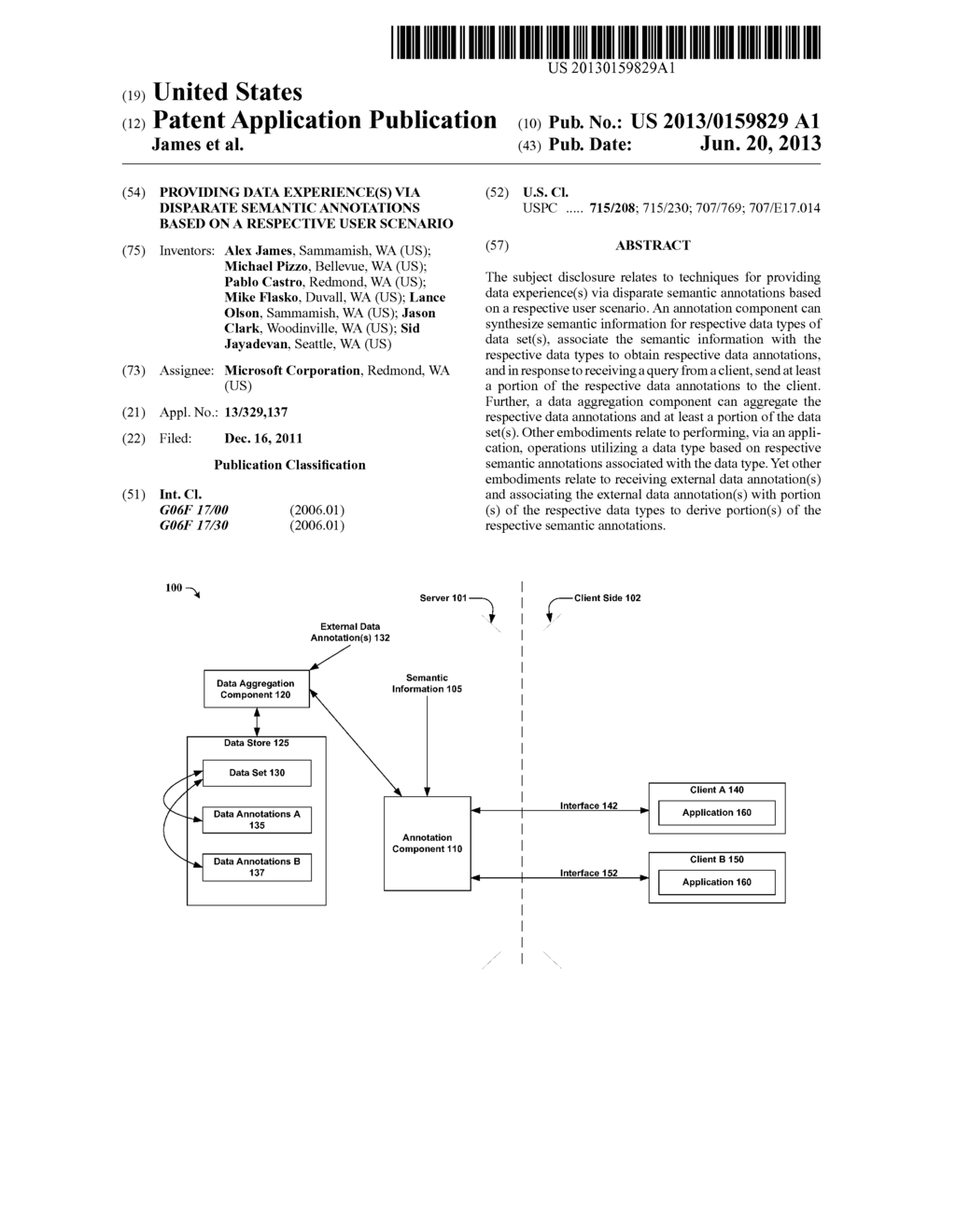 PROVIDING DATA EXPERIENCE(S) VIA DISPARATE SEMANTIC ANNOTATIONS BASED ON A     RESPECTIVE USER SCENARIO - diagram, schematic, and image 01