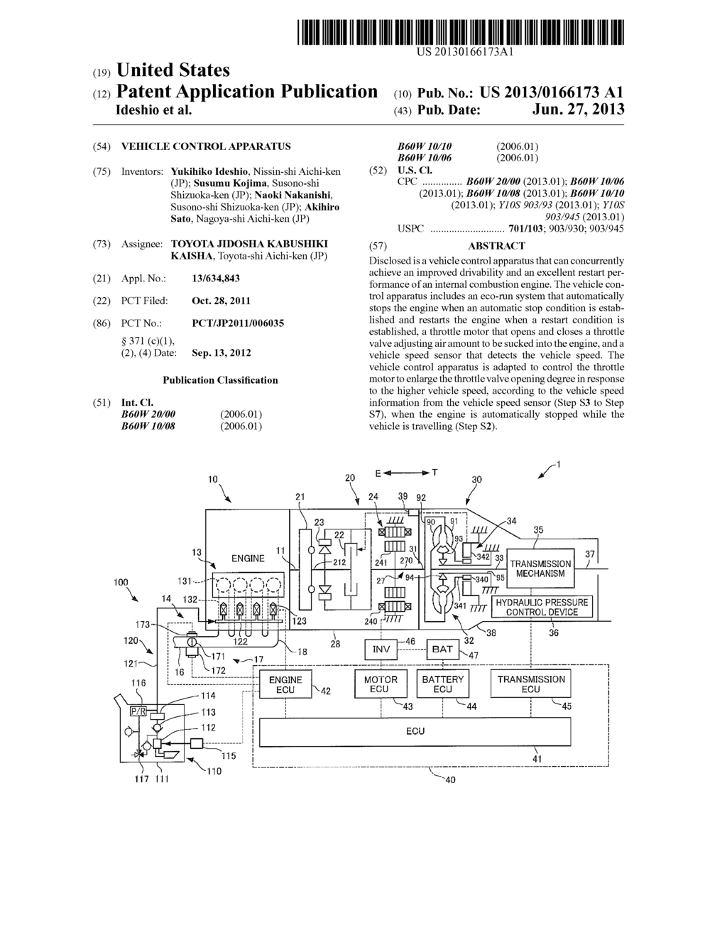 VEHICLE CONTROL APPARATUS - diagram, schematic, and image 01