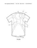 SHIRTS AND SHORTS HAVING ELASTIC AND NON-STRETCH PORTIONS AND BANDS TO     PROVIDE HIP AND POSTURE SUPPORT diagram and image