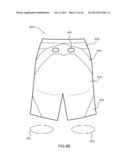 SHIRTS AND SHORTS HAVING ELASTIC AND NON-STRETCH PORTIONS AND BANDS TO     PROVIDE HIP AND POSTURE SUPPORT diagram and image