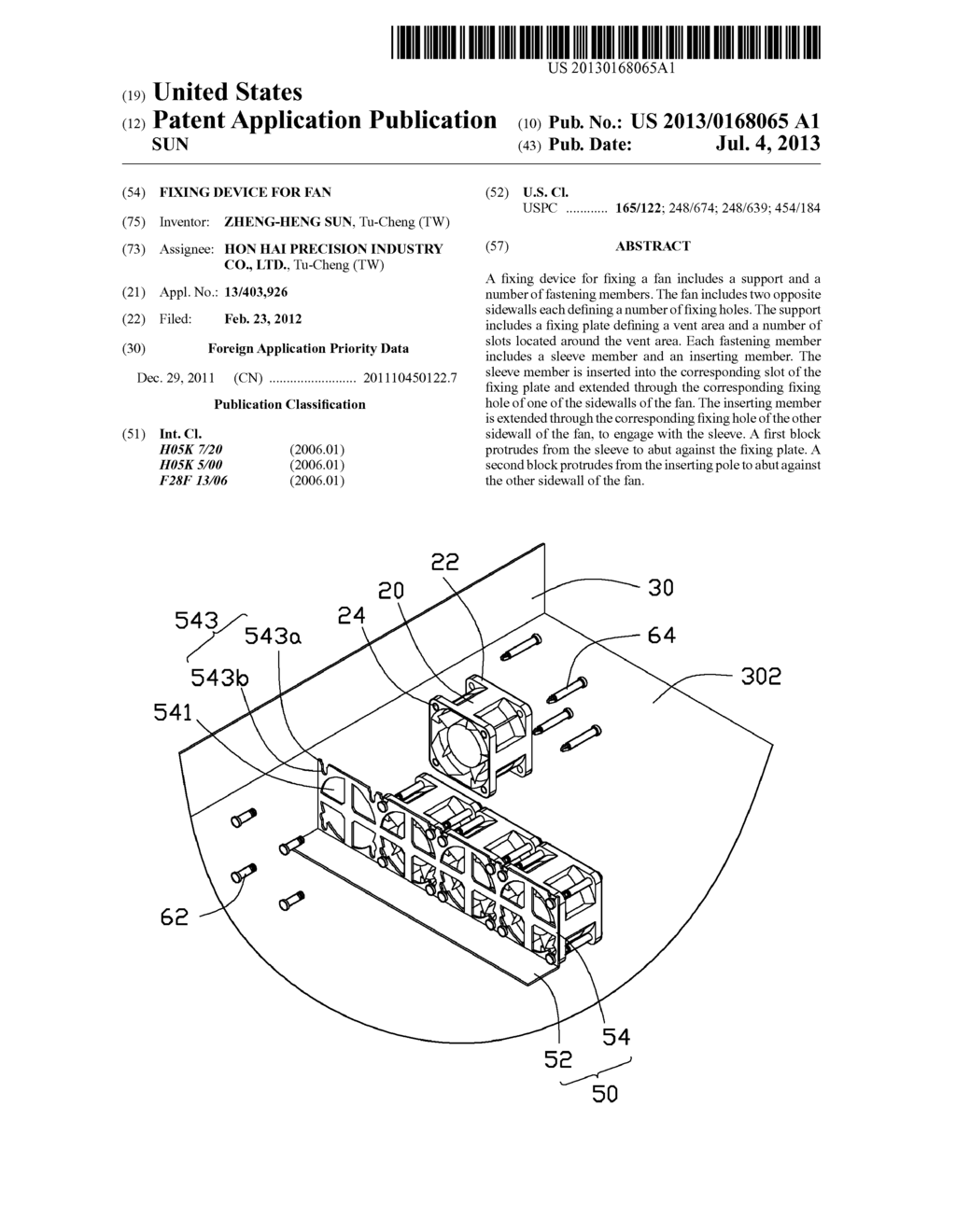 FIXING DEVICE FOR FAN - diagram, schematic, and image 01