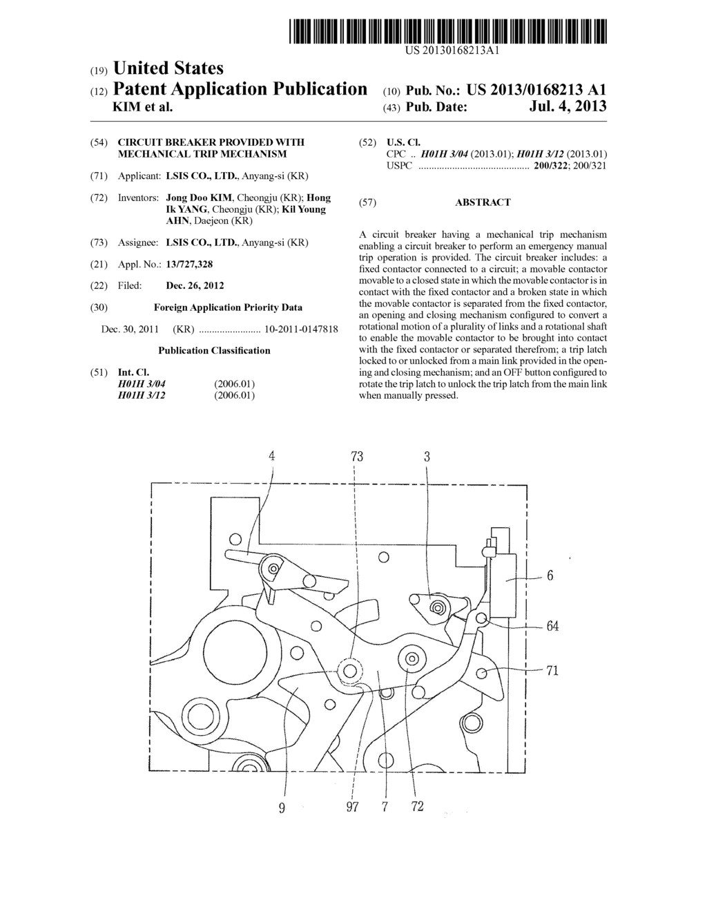 CIRCUIT BREAKER PROVIDED WITH MECHANICAL TRIP MECHANISM - diagram, schematic, and image 01