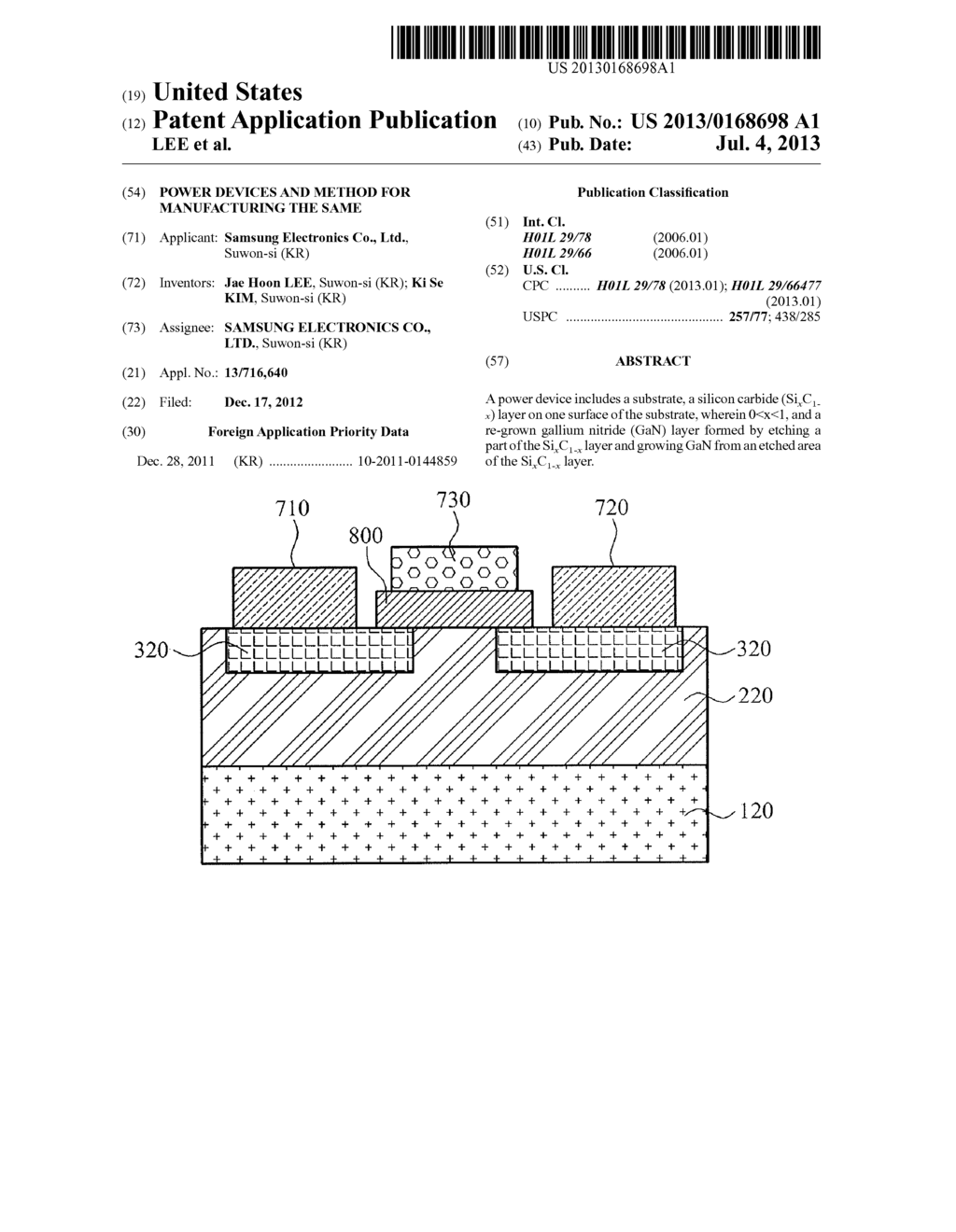 POWER DEVICES AND METHOD FOR MANUFACTURING THE SAME - diagram, schematic, and image 01