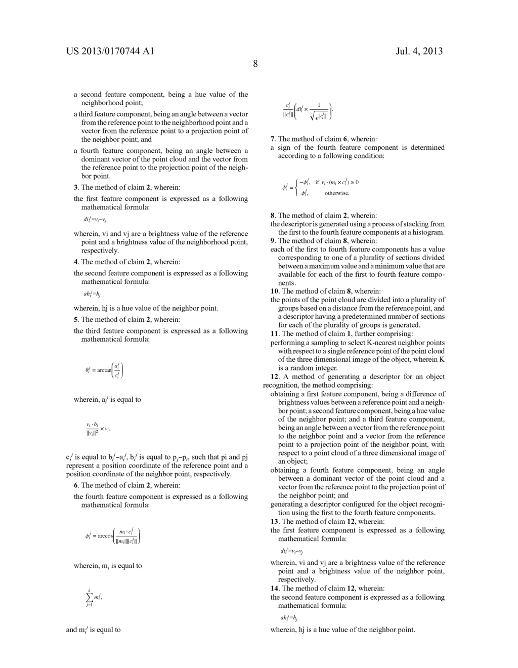 OBJECT RECOGNITION METHOD, DESCRIPTOR GENERATING METHOD FOR OBJECT     RECOGNITION, AND DESCRIPTOR FOR OBJECT RECOGNITION - diagram, schematic, and image 21