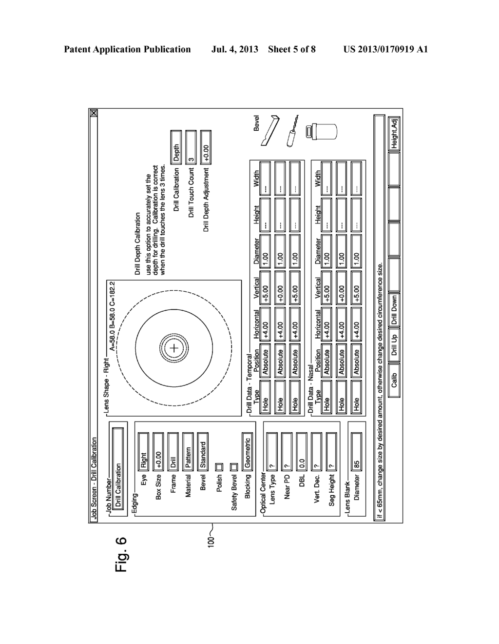 METHOD OF CALIBRATING AN OPHTHALMIC PROCESSING DEVICE, MACHINE PROGRAMMED     THEREFOR, AND COMPUTER PROGRAM - diagram, schematic, and image 06