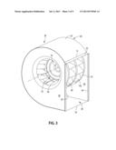 FURNACE AIR HANDLER BLOWER WITH ENLARGED BACKWARD CURVED IMPELLER AND     ASSOCIATED METHOD OF USE diagram and image