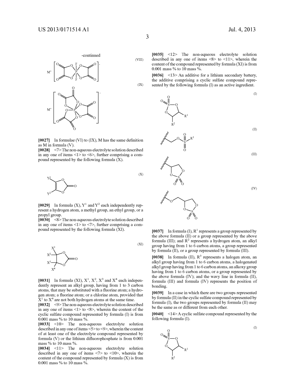 CYCLIC SULFATE COMPOUND, NON-AQUEOUS ELECTROLYTE SOLUTION CONTAINING SAME,     AND LITHIUM SECONDARY BATTERY - diagram, schematic, and image 05