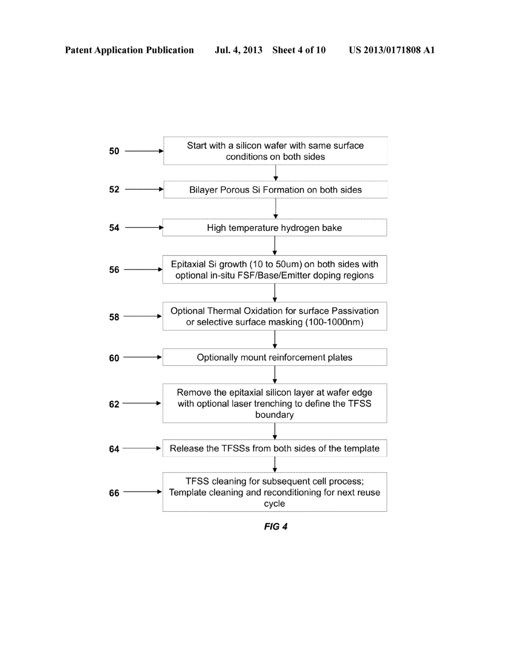 DOUBLE-SIDED REUSABLE TEMPLATE FOR FABRICATION OF SEMICONDUCTOR SUBSTRATES     FOR PHOTOVOLTAIC CELL AND MICROELECTRONICS DEVICE MANUFACTURING - diagram, schematic, and image 05