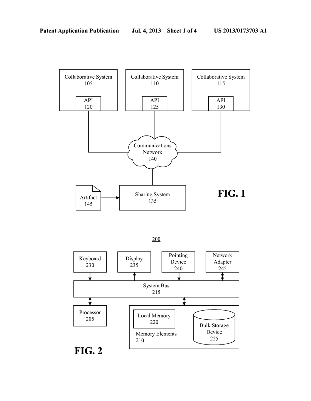 EFFICIENT SHARING OF ARTIFACTS BETWEEN COLLABORATION APPLICATIONS - diagram, schematic, and image 02