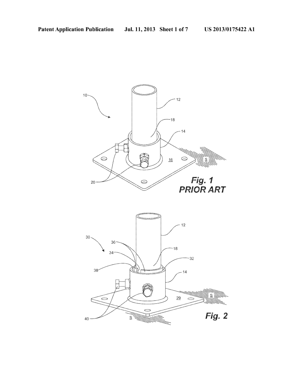 BASE FOR SUPPORT OF A REMOVABLE POST - diagram, schematic, and image 02