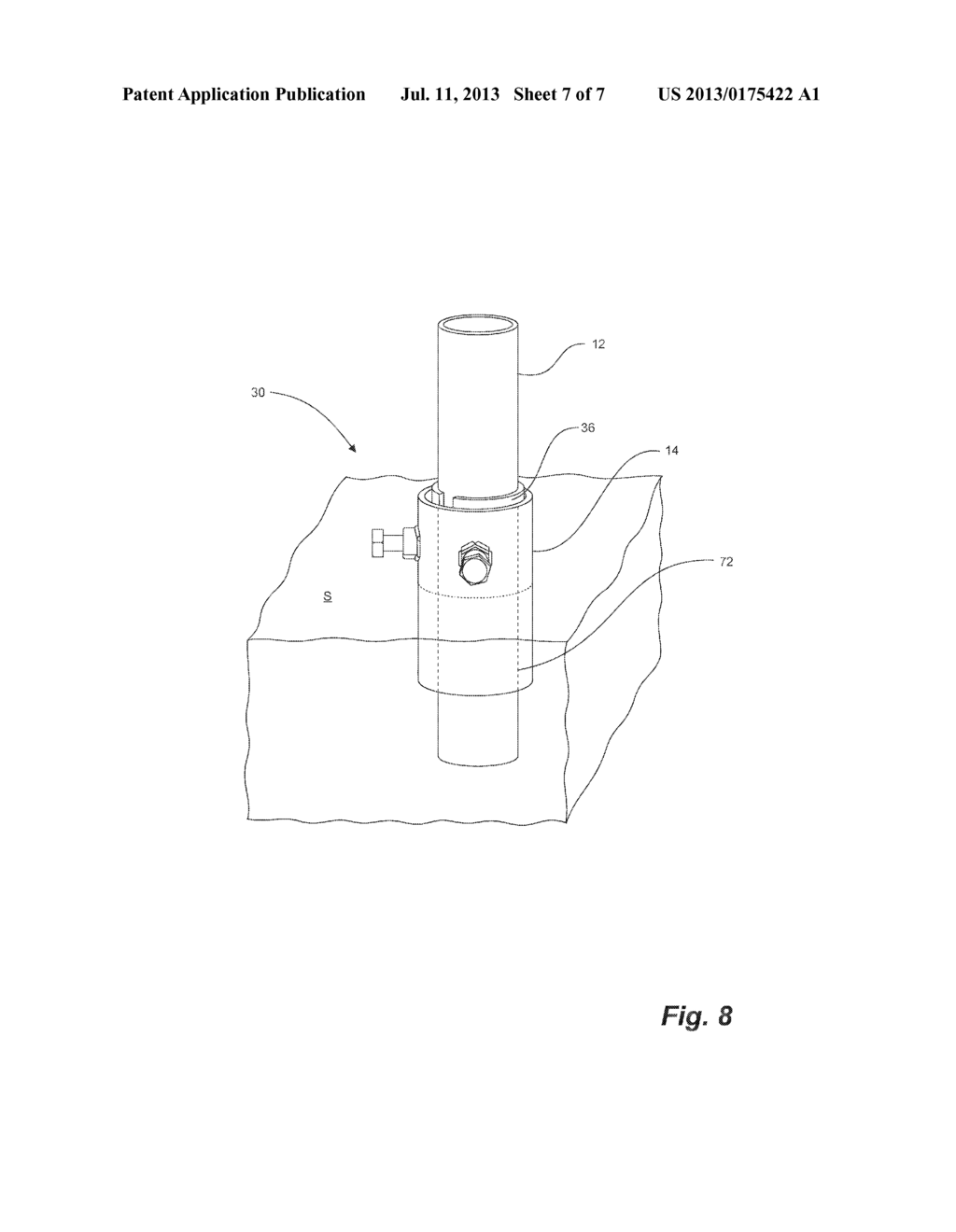 BASE FOR SUPPORT OF A REMOVABLE POST - diagram, schematic, and image 08