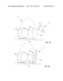 METHOD FOR MOVING A WIND TURBINE COMPONENT, SUCH AS A WIND TURBINE HUB,     FROM A TRANSPORTATION POSITION TO A WIND TURBINE ASSEMBLY POSITION IN OR     ON THE NACELLE, THE MAIN SHAFT OR THE HUB, A HANDLING UNIT, A WIND     TURBINE HUB AND USE HEREOF diagram and image