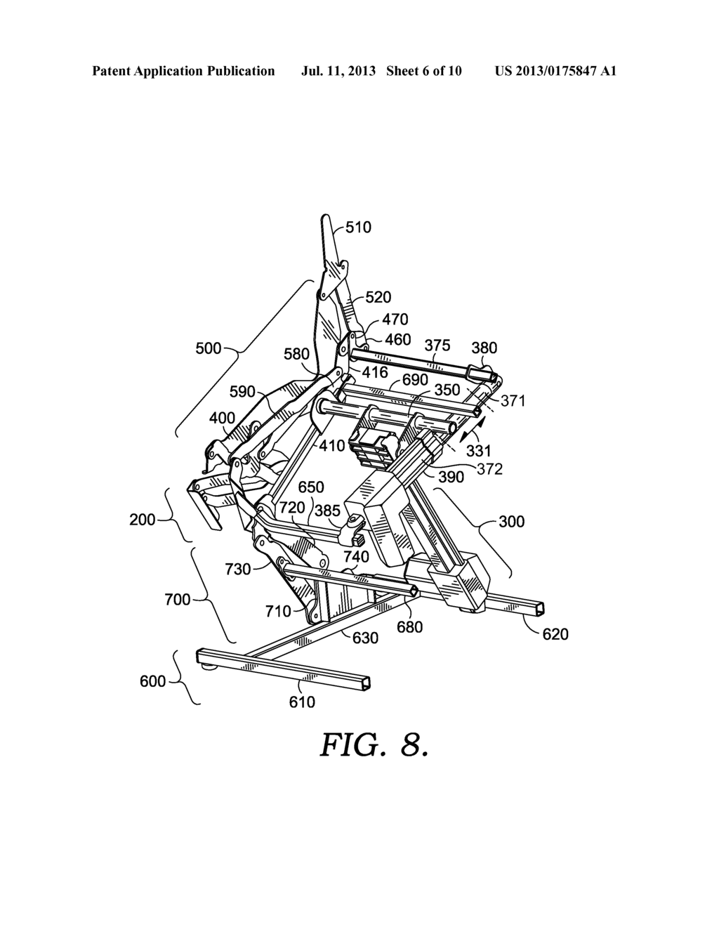 LINKAGE MECHANISM FOR A DUAL-MOTOR LIFTING RECLINER - diagram, schematic, and image 07