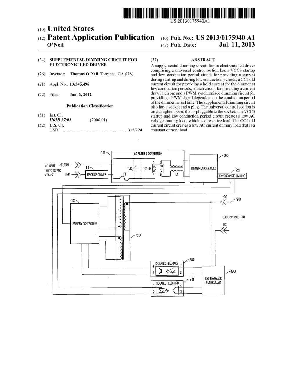 SUPPLEMENTAL DIMMING CIRCUIT FOR ELECTRONIC LED DRIVER - diagram, schematic, and image 01