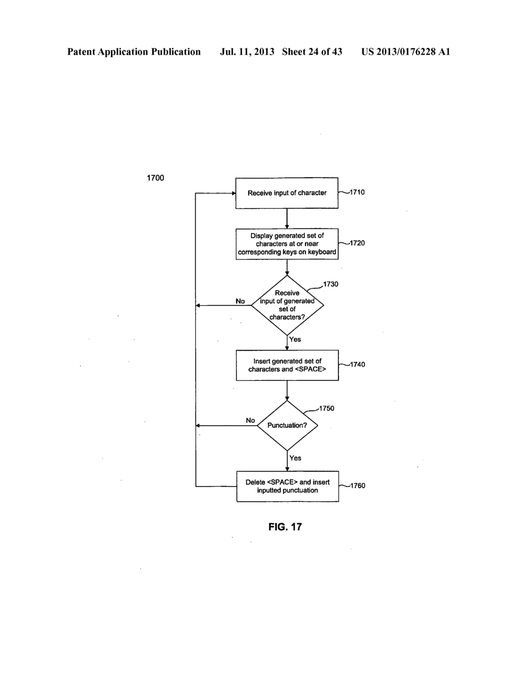 TOUCHSCREEN KEYBOARD PREDICTIVE DISPLAY AND GENERATION OF A SET OF     CHARACTERS - diagram, schematic, and image 25