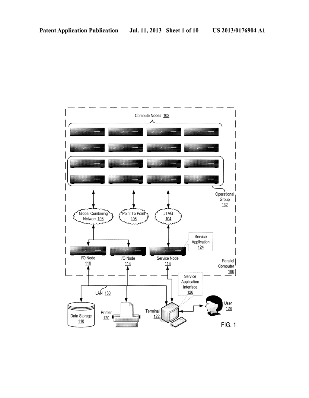 Providing Full Point-To-Point Communications Among Compute Nodes Of An     Operational Group In A Global Combining Network Of A Parallel Computer - diagram, schematic, and image 02