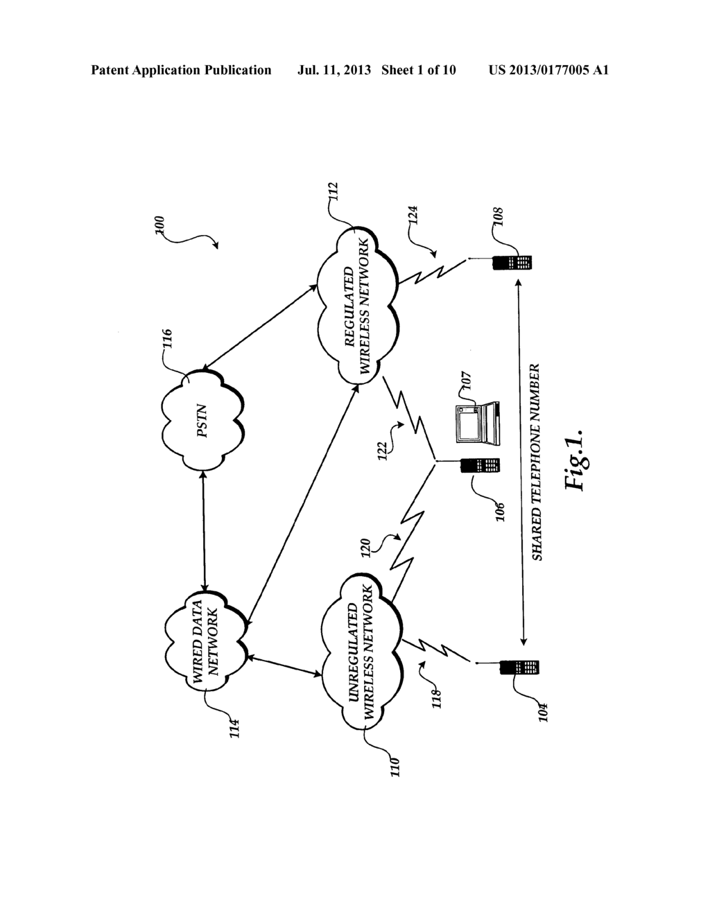 System and Method For Providing Integrated Voice And Data Services     Utilizing Wired Cordless Access With Unlicensed/Unregulated Spectrum - diagram, schematic, and image 02