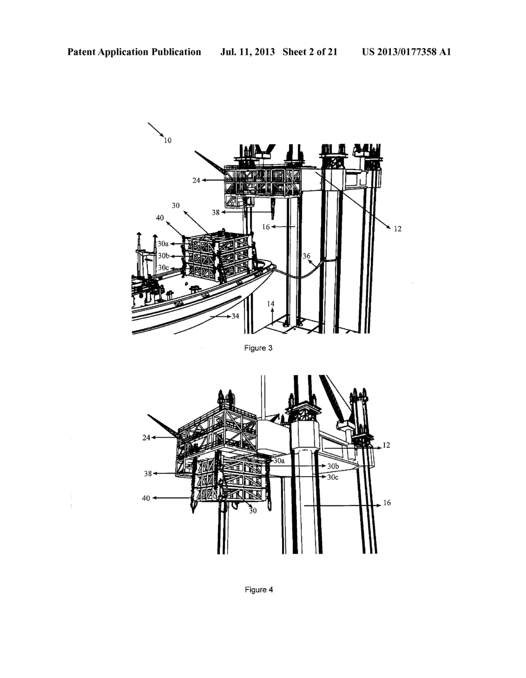 Offshore Unit and Method of Installing Wellhead Platform Using the     Offshore Unit - diagram, schematic, and image 03