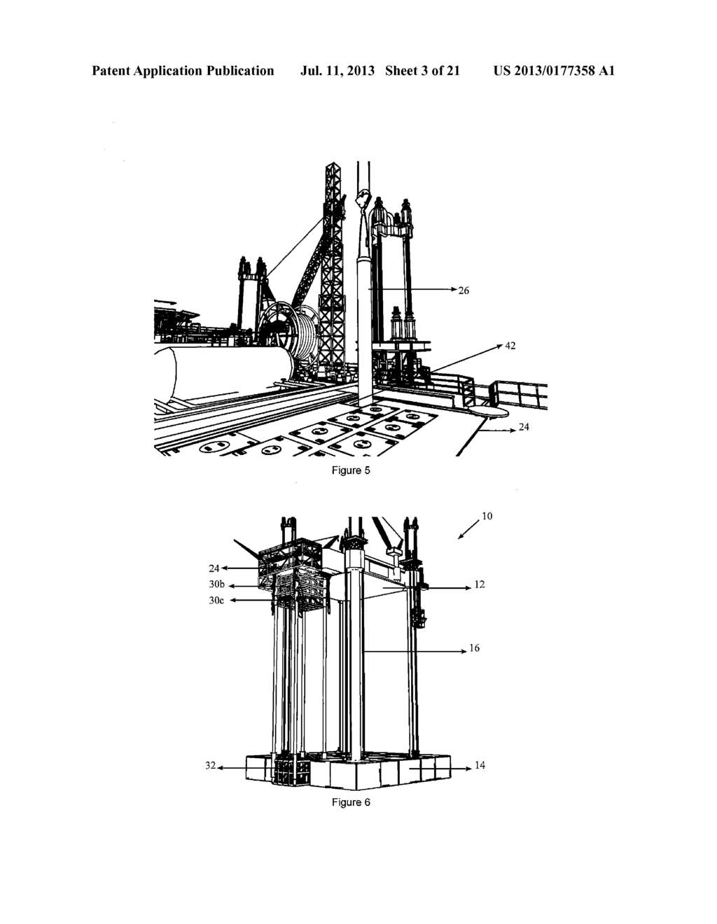 Offshore Unit and Method of Installing Wellhead Platform Using the     Offshore Unit - diagram, schematic, and image 04