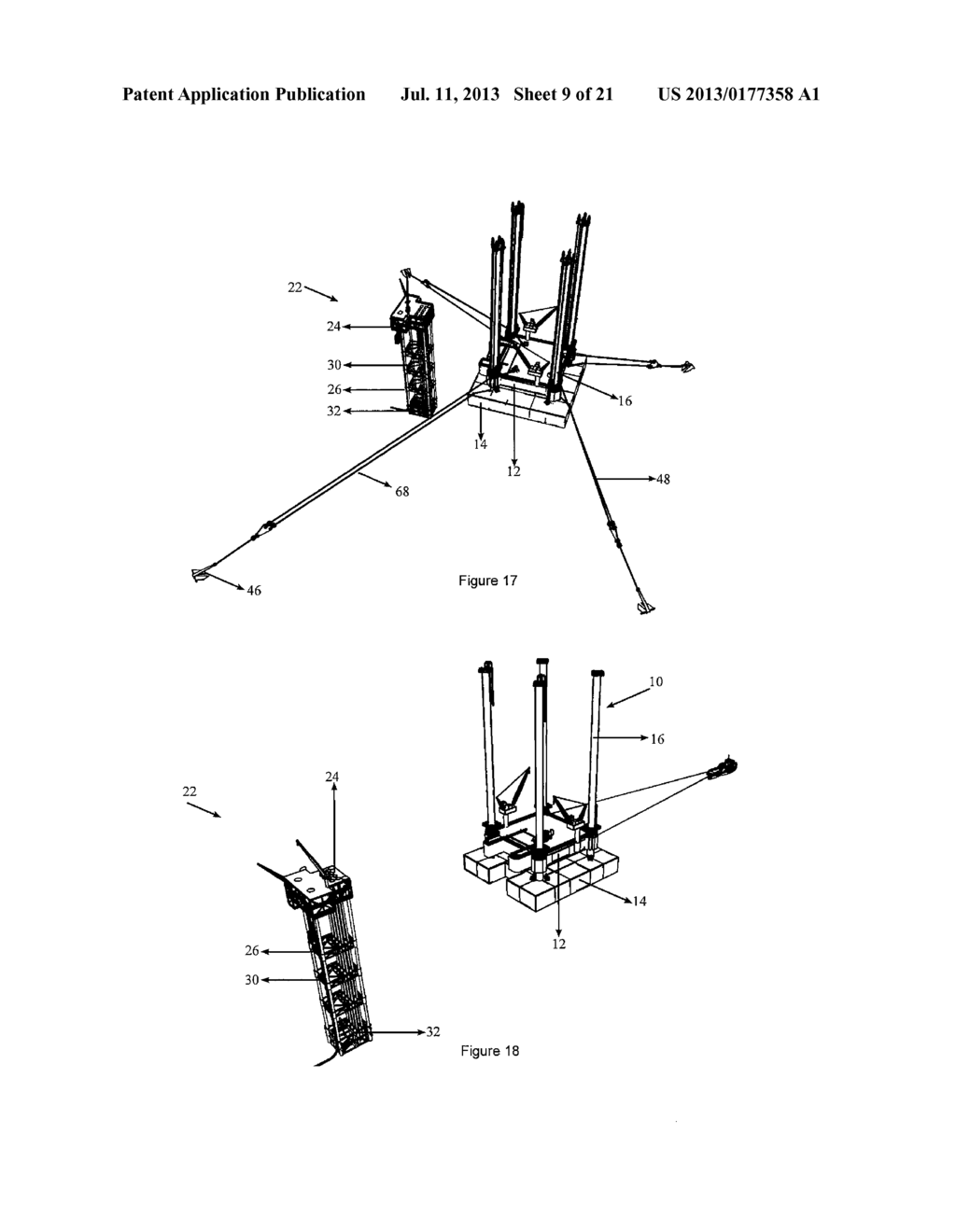 Offshore Unit and Method of Installing Wellhead Platform Using the     Offshore Unit - diagram, schematic, and image 10