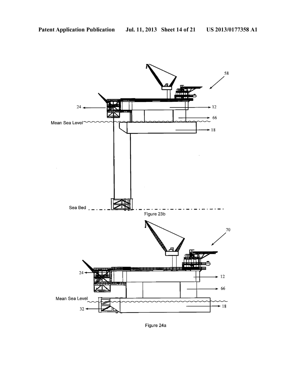 Offshore Unit and Method of Installing Wellhead Platform Using the     Offshore Unit - diagram, schematic, and image 15