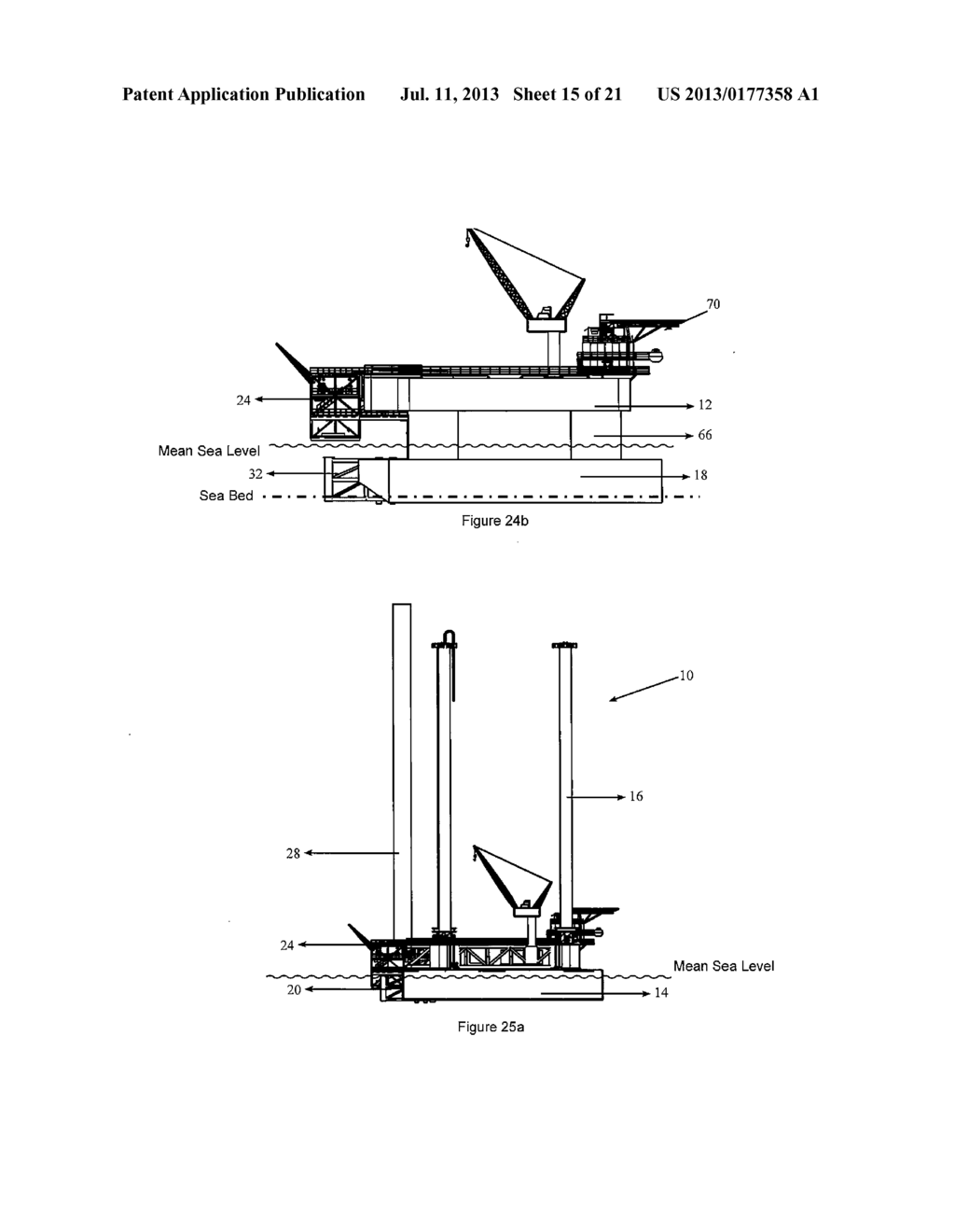 Offshore Unit and Method of Installing Wellhead Platform Using the     Offshore Unit - diagram, schematic, and image 16