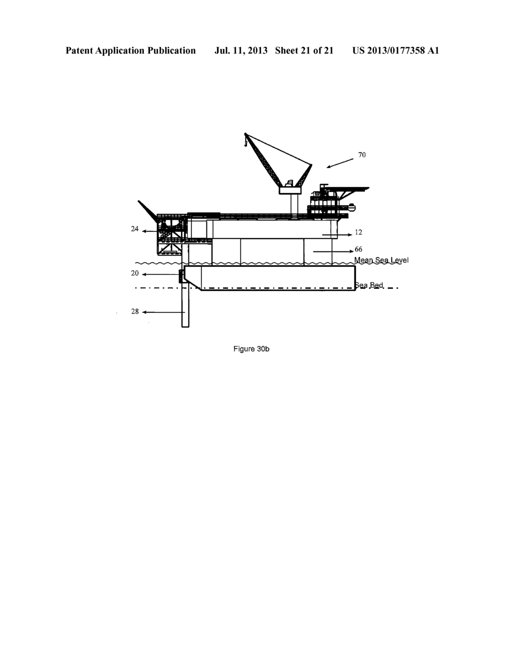 Offshore Unit and Method of Installing Wellhead Platform Using the     Offshore Unit - diagram, schematic, and image 22