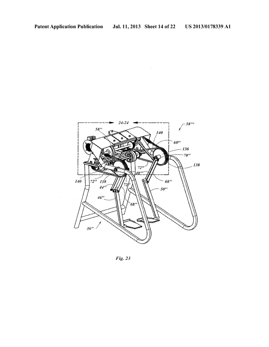 VARIED GAIT EXERCISE DEVICE WITH ANATOMICALLY ALIGNED HIP PIVOTS - diagram, schematic, and image 15