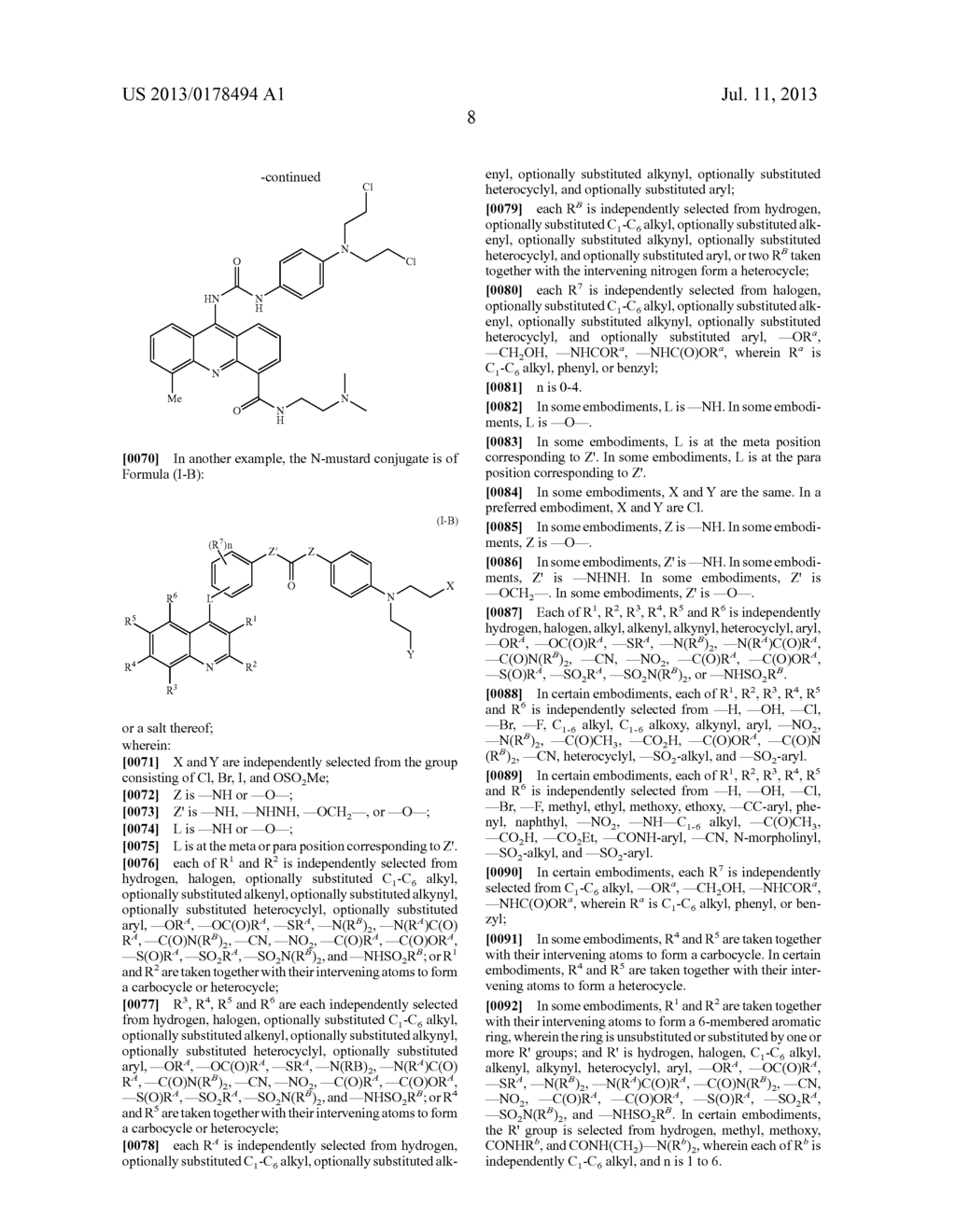 PHENYL N-MUSTARD LINKED TO DNA-AFFINIC MOLECULES OR WATER-SOLUBLE ARYL     RINGS, METHOD AND THEIR USE AS CANCER THERAPEUTIC AGENTS - diagram, schematic, and image 15