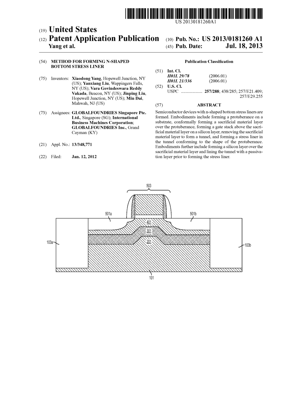 METHOD FOR FORMING N-SHAPED BOTTOM STRESS LINER - diagram, schematic, and image 01