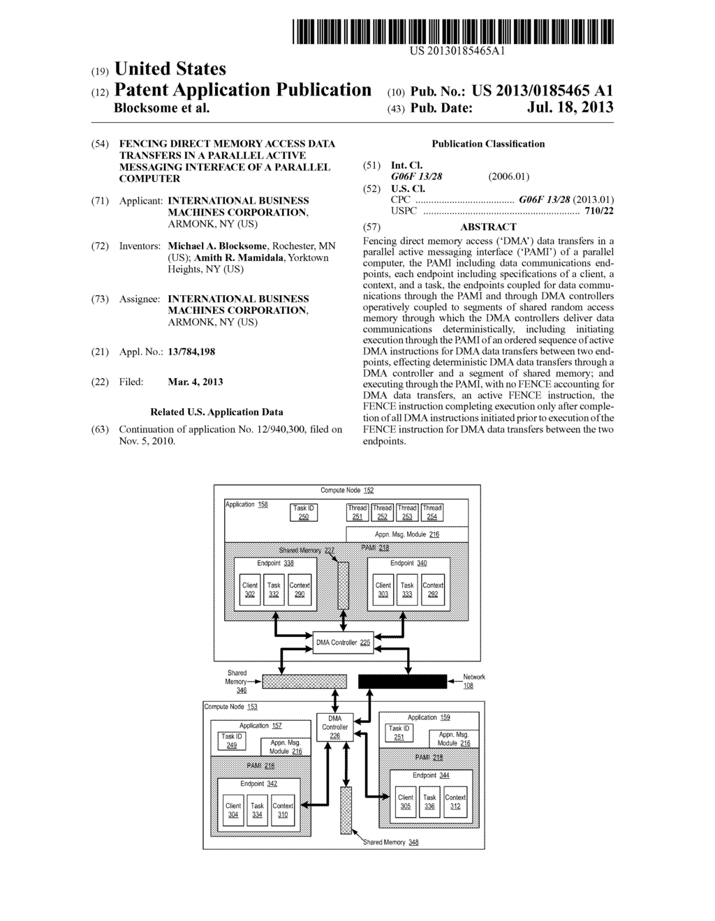 Fencing Direct Memory Access Data Transfers In A Parallel Active Messaging     Interface Of A Parallel Computer - diagram, schematic, and image 01