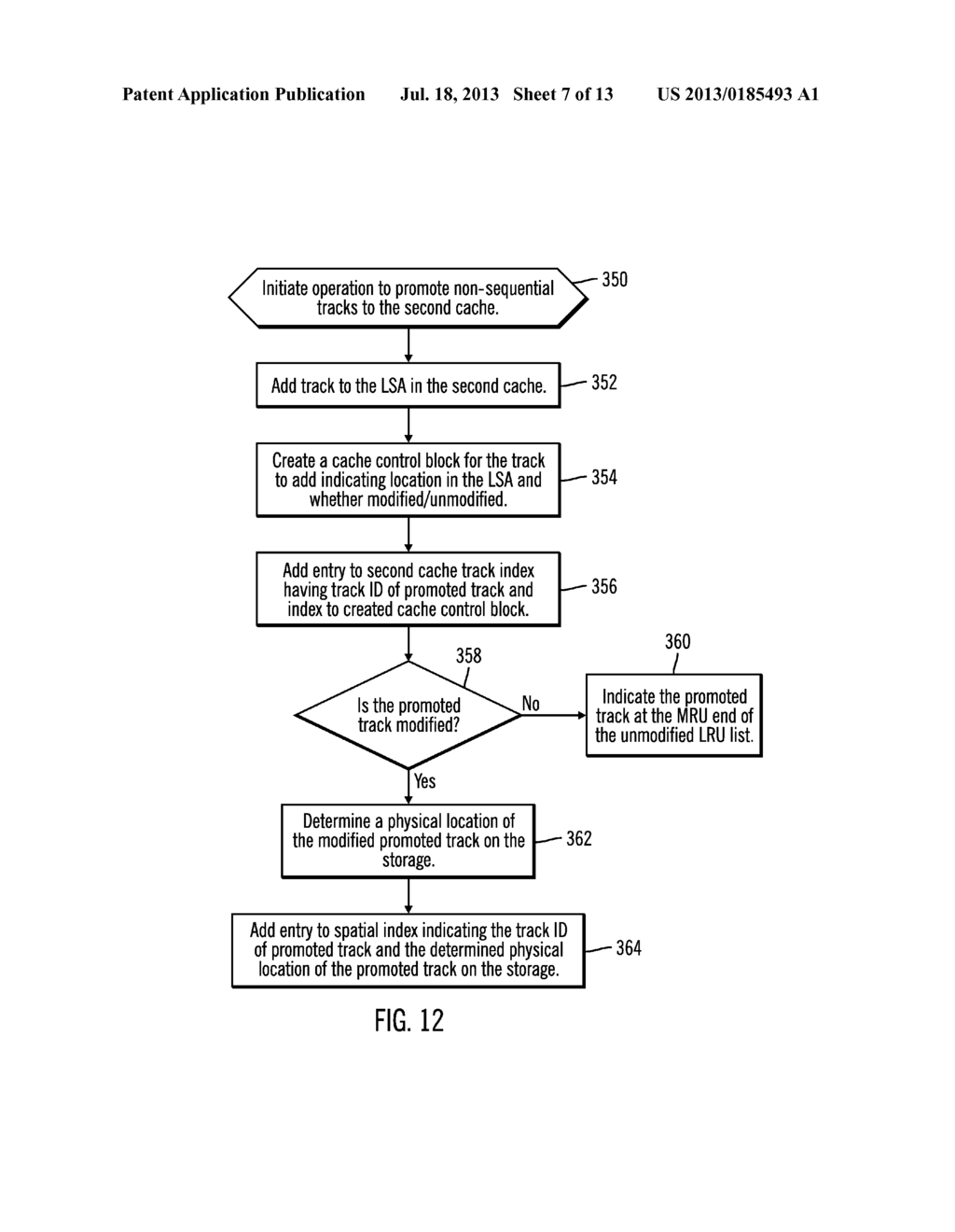 MANAGING CACHING OF EXTENTS OF TRACKS IN A FIRST CACHE, SECOND CACHE AND     STORAGE - diagram, schematic, and image 08